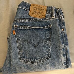 Levi's Blue Straight Jeans with Classic Distressed Look 36/32